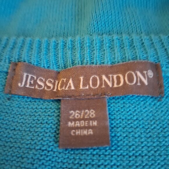 Jessica London Size 26/28 Baby Blue Button Down Sweater Cardigan Top NWOT - Picture 5 of 5